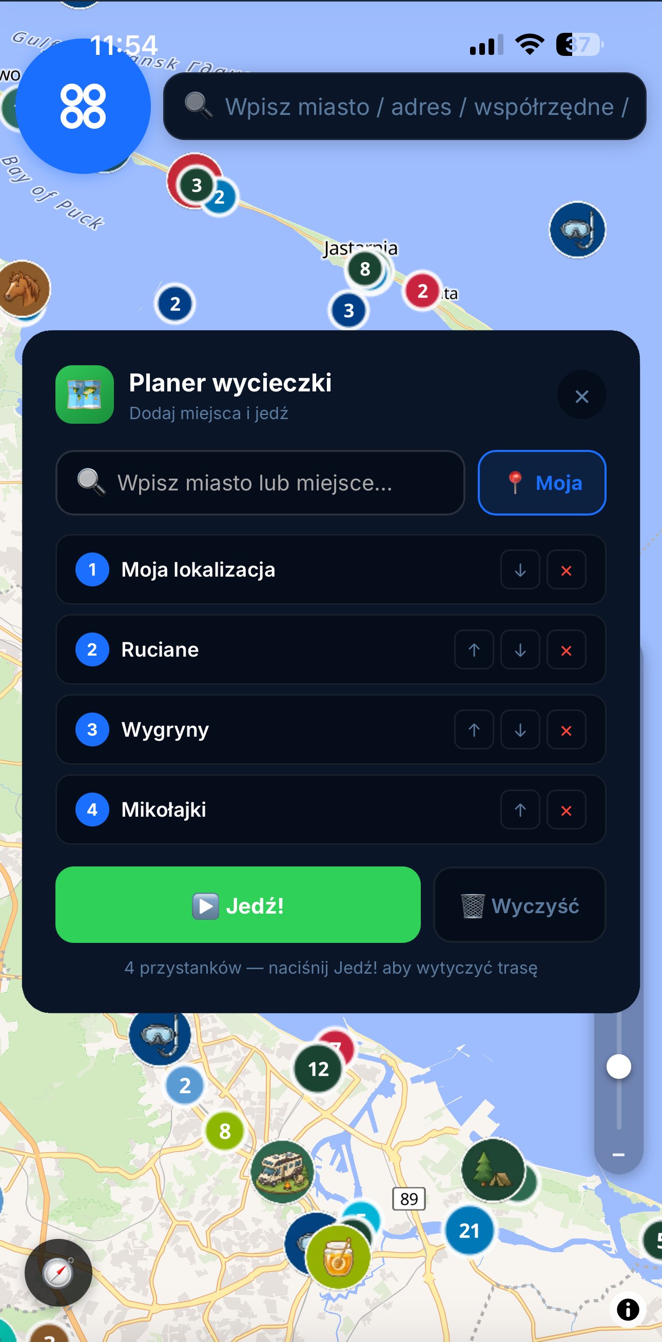 Planer wycieczki